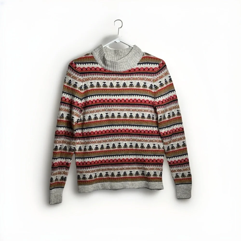 J.CREW Lambs Wool‎ Pullover Sweater Size Small Fall Holiday Sweater